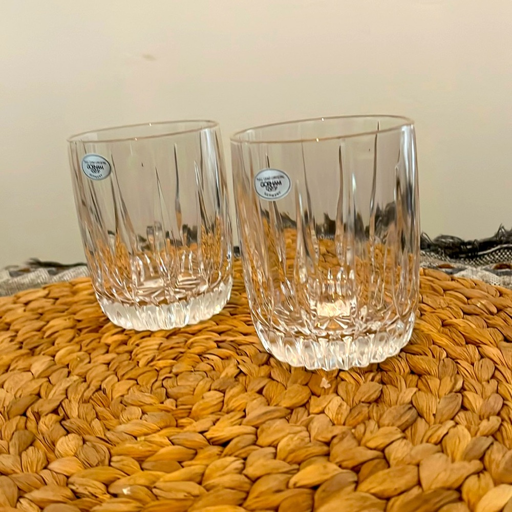 Pair of Gorham Crystal old fashion lead glasses